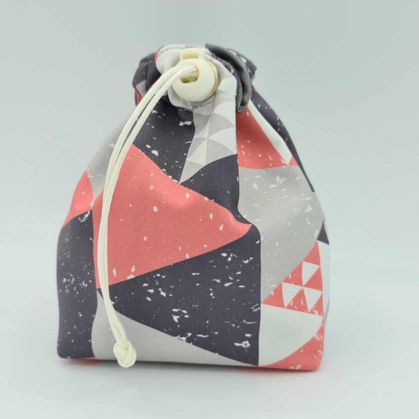 Futterbeutel basic, pfirsich grau geometrische Muster